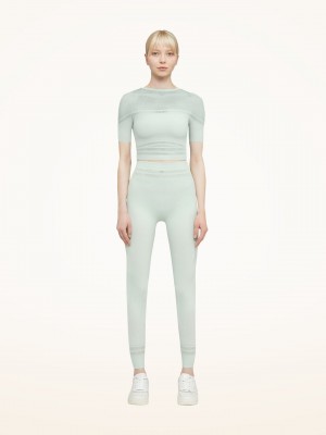 Wolford Net Lines Leginy Svetlo Tyrkysové | YIGBC-0816