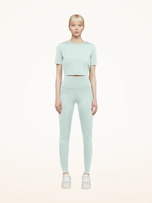 Wolford The Workout Kratke Sleeves Topy Svetlo Tyrkysové | SJENI-8764